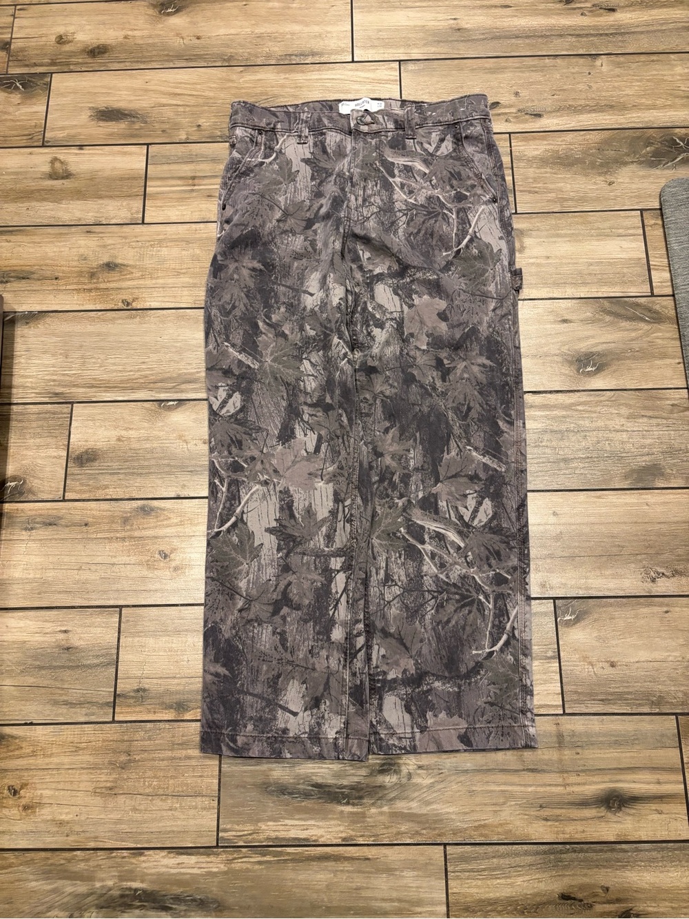 Y2K Hollister Baggy RealTree Wooded Camo Straight Leg Carpenter Pants Mens 34x30